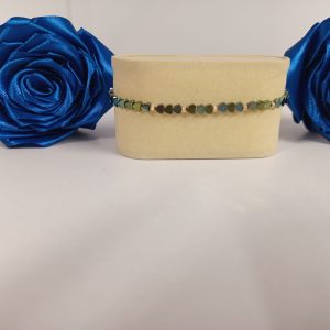 Brățară handmade reglabilă din hematit și accesorii de aur 585