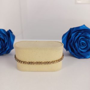 Brățară handmade reglabilă din hematit și accesorii de aur 585