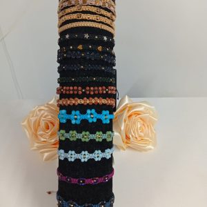 Brățări handmade reglabile cu accesorii din aur 585 și mărgele semi prețioase