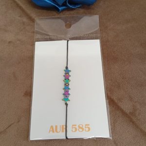 Brățară handmade reglabilă cu hematit și accesorii din aur 585