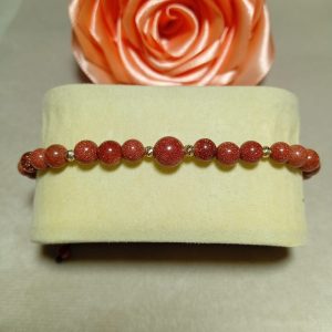 Brățară handmade reglabilă de bărbați cu mărgele goldston și accesorii din argint 925