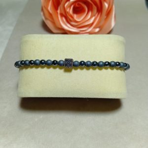 Brățară handmade reglabilă cu hematit de bărbați