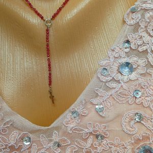 Colier handmade din rubin rece și accesorii din argint 925