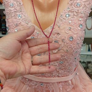 Colier handmade tip rozariul din rubin rece și accesorii din argint 925