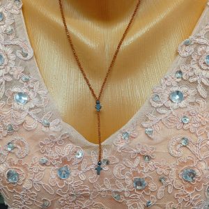Colier handmade cu Goldston și hematit și accesorii din argint 925