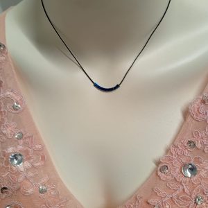 Colier handmade pe jnur cu hematit și accesorii din argint cu prelungire