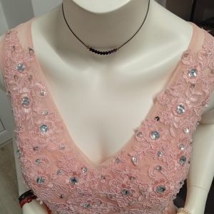 Colier handmade pe jnur cu hematit și accesorii din argint cu prelungire