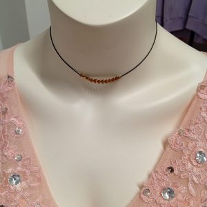 Colier handmade pe jnur cu hematit și accesorii din argint cu prelungire