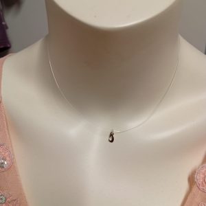 Colier handmade din fir transparent cu accesorii din argint 925  cu prelungire