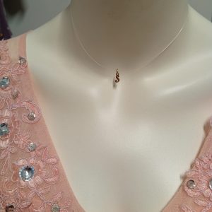 Colier handmade din fir transparent cu accesorii din argint 925  cu prelungire