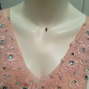Colier handmade din fir transparent cu accesorii din argint 925  cu prelungire