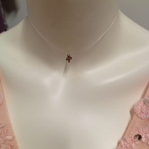 Colier handmade din fir transparent cu accesorii din argint 925  cu prelungire