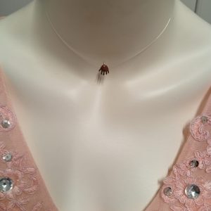Colier handmade din fir transparent cu accesorii din argint 925  cu prelungire