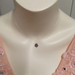 Colier handmade din fir transparent cu accesorii din argint 925  cu prelungire