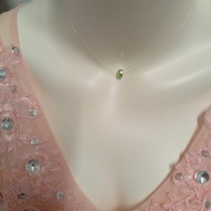 Colier handmade din fir transparent cu accesorii din argint 925 și prelungire cu mărgică de cristal  Presiosa