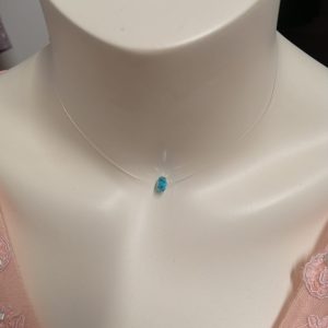 Colier handmade din fir transparent cu accesorii din argint 925 și prelungire cu mărgică de cristal  Presiosa