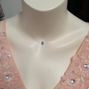 Colier handmade din fir transparent cu accesorii din argint 925 și prelungire cu mărgică de cristal  Presiosa