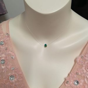 Colier handmade din fir transparent cu accesorii din argint 925 și prelungire cu mărgică de cristal  Presiosa