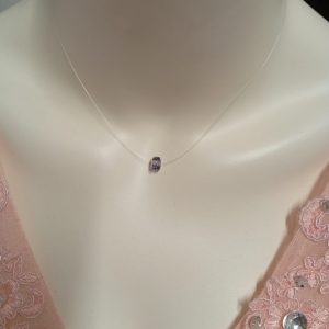 Colier handmade din fir transparent cu accesorii din argint 925 și prelungire cu mărgică de cristal  Presiosa