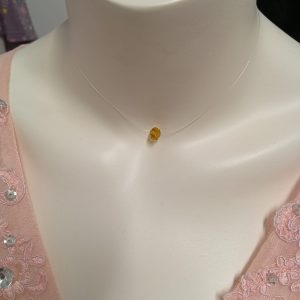 Colier handmade din fir transparent cu accesorii din argint 925 și prelungire cu mărgică de cristal  Presiosa