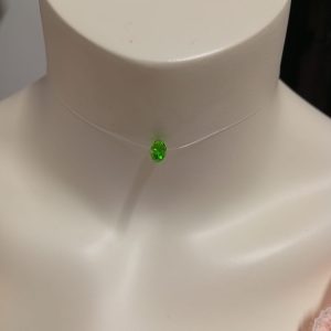 Colier handmade din fir transparent cu accesorii din argint 925 și prelungire cu mărgică de cristal  Presiosa