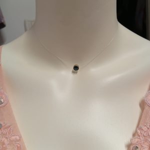 Colier handmade din fir transparent cu accesorii din argint 925  cu prelungire