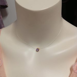 Colier handmade din fir transparent cu accesorii din argint 925  cu prelungire